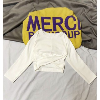 áo croptop xoắn eo tay dài