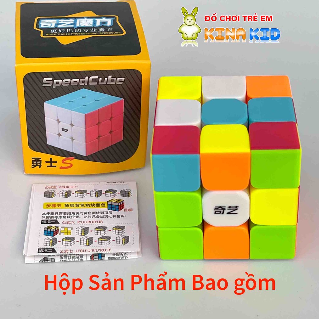 Rubik 3x3 QiYi Warrior S, Magic Cube Rubic 3 tầng Stickerless, Trơn Mượt, Bẻ Góc Cực Tốt