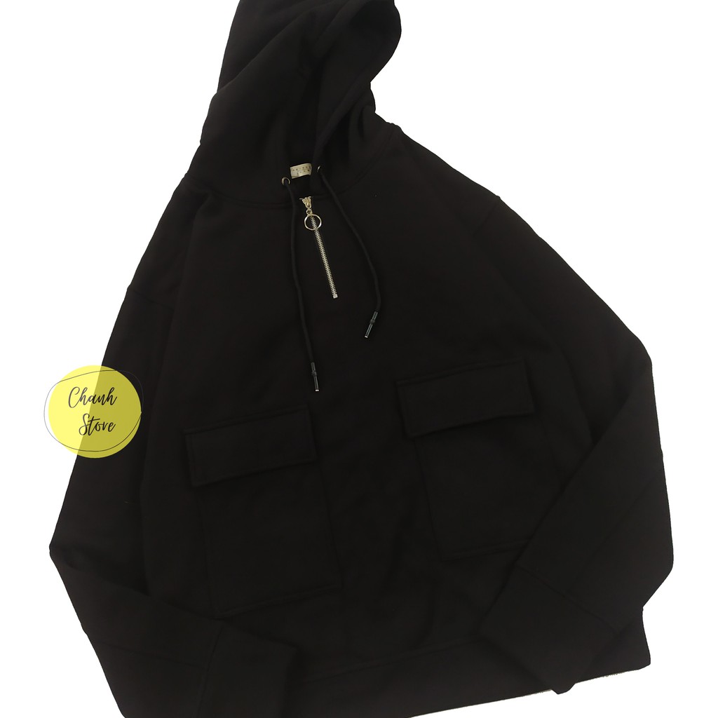Áo Hoodie Zip Cổ Túi Hộp