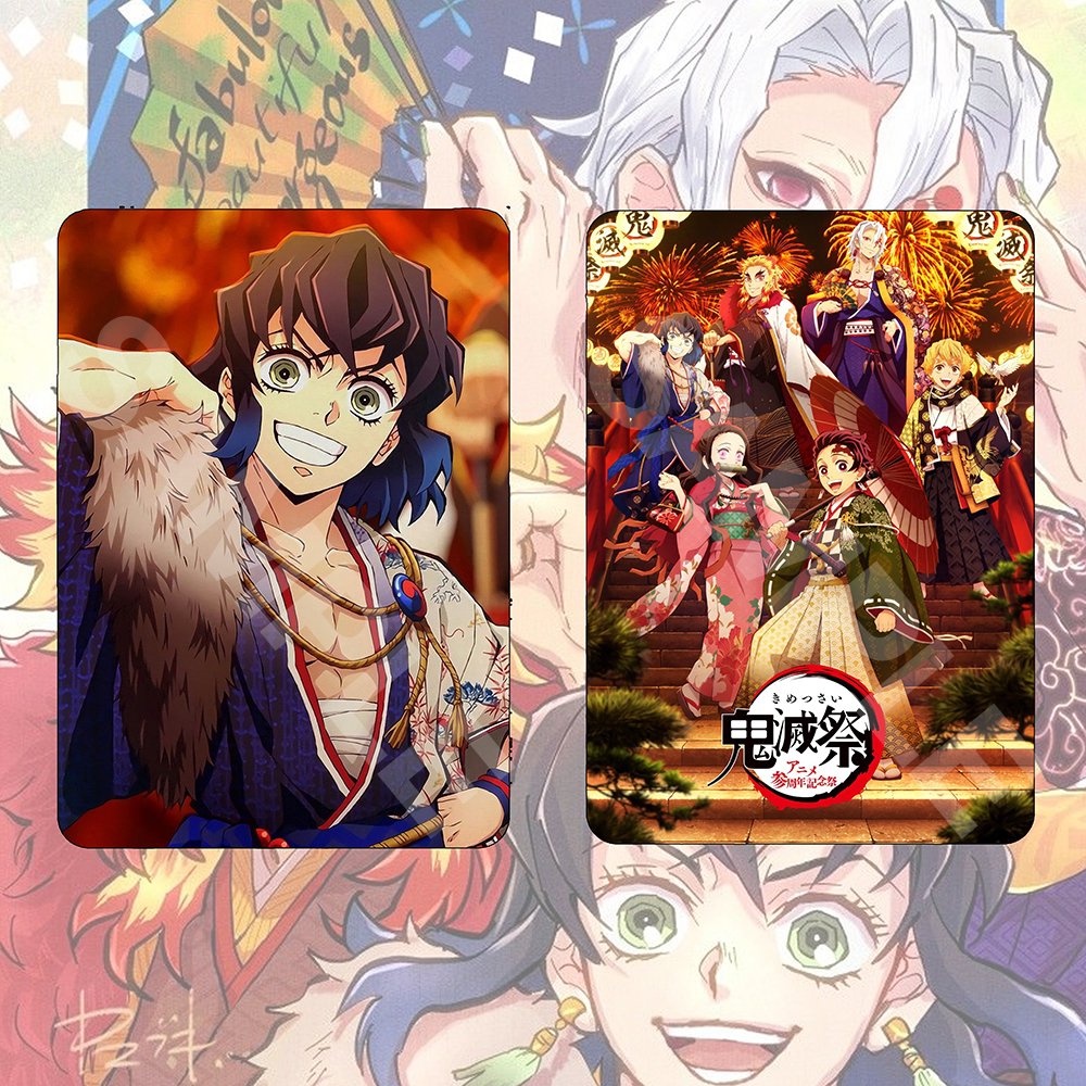 (1 tấm) Ảnh card bo góc in hình KIMETSU NO YAIBA ver 3rd Anniversary Thanh Gươm Diệt Quỷ thẻ bo viền 5*8cm #