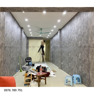 Giấy Dán Tường Giả Bê Tông Xi Măng Hàn Quốc Lụa Không Keo Cao Cấp