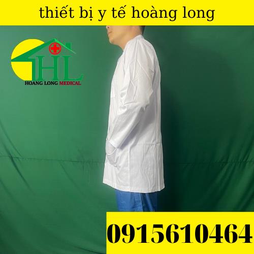 Áo Blouse (Blue) Y Tá Nam/Nữ Dài Tay Dáng Ngắn