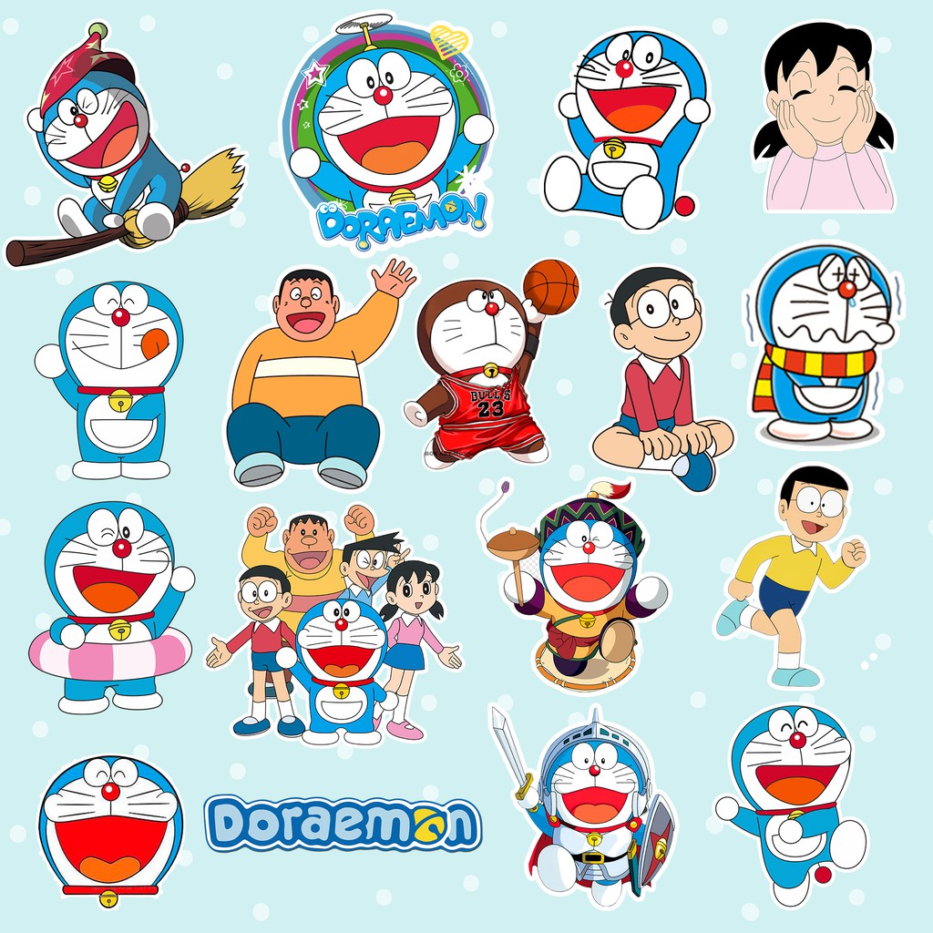 Sticker Doraemon chống nước sticker dán mũ bảo hiểm, laptop, ốp điện thoại, đàn guitar, vali, xe máy,..