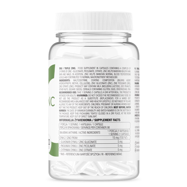 Vitamin Zinc | Ostrovit Triple Zinc | Vitamin Kẽm và Khoáng Chất Cho Cơ Thể  15mg - Chính Hãng