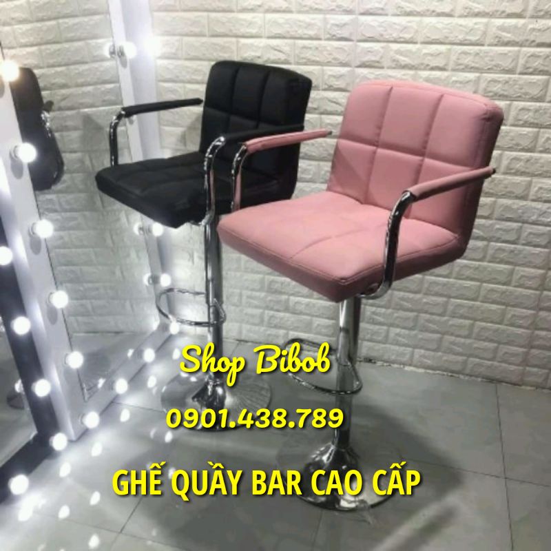 Ghế Quầy Bar Cao Cấp - Ghế Makeup Spa Xoay Tay Vịn