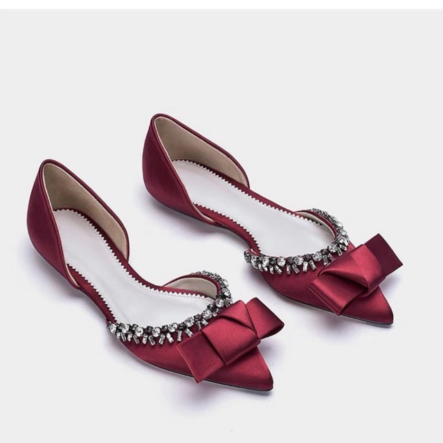 Sandal nơ lụa đính đá Xuất Khẩu