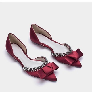 Sandal nơ lụa đính đá Xuất Khẩu