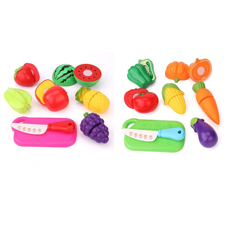 Pretend Play Food Cutable Velcro Sliceable Realistic Fruit Kitchen Play