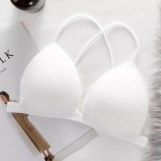 Áo Bra Cotton Cài Trước Gân Tăm Đệm Mỏng Thoải Mái Thoáng Mát 2 Dây DAN L&amp;U 715