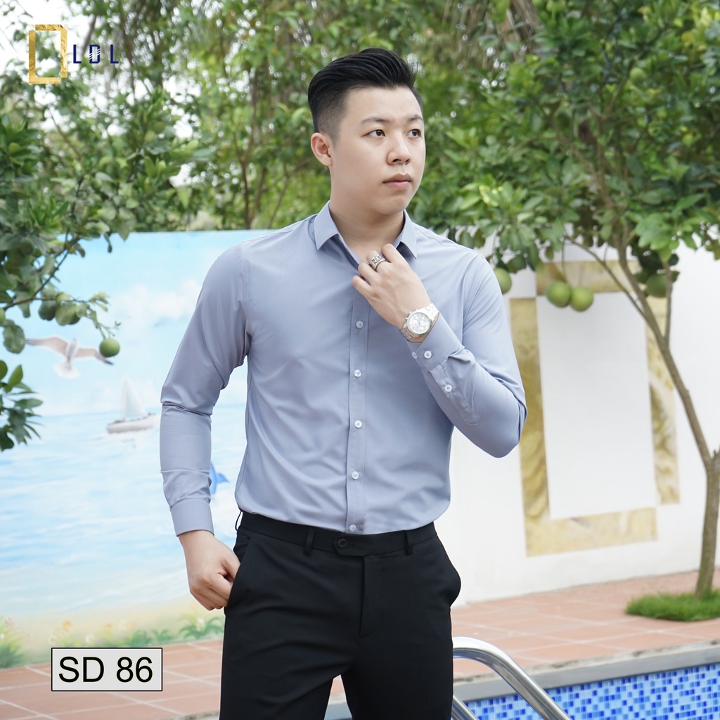 Áo Sơ Mi Nam Dài Tay Chất Liệu Sợi Tổng Hợp Hạn Chế Nhăn Nhàu, Thấm Hút Mồ Hôi Thương Hiệu LDL