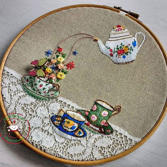 Gói dụng cụ Tự Thêu Tranh Trang trí Kỷ Niệm Decor Kit Nguyên Liệu Tập Thêu Tay - DIY Handmade Embroidery