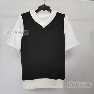 Combo Áo gile + Áo thun (Viền Trắng)