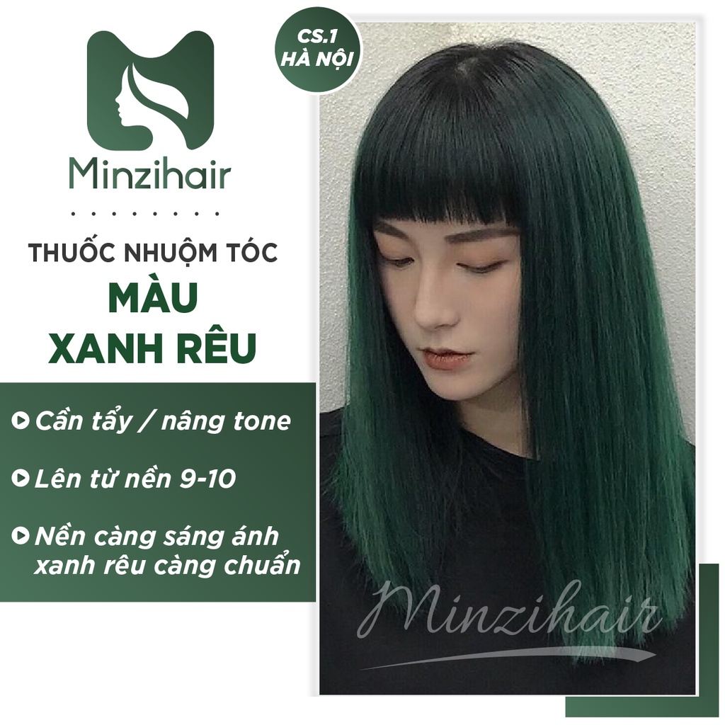 Thuốc nhuộm tóc màu XANH RÊU - 【FEEDBACK THẬT】 | Minzihair HN