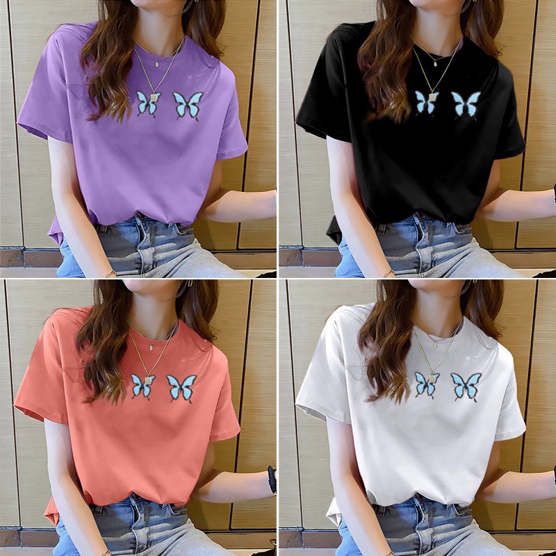 NRVP Áo thun ngắn tay dáng rộng in hình vui nhộn thời trang mùa hè 2020 cho nữ