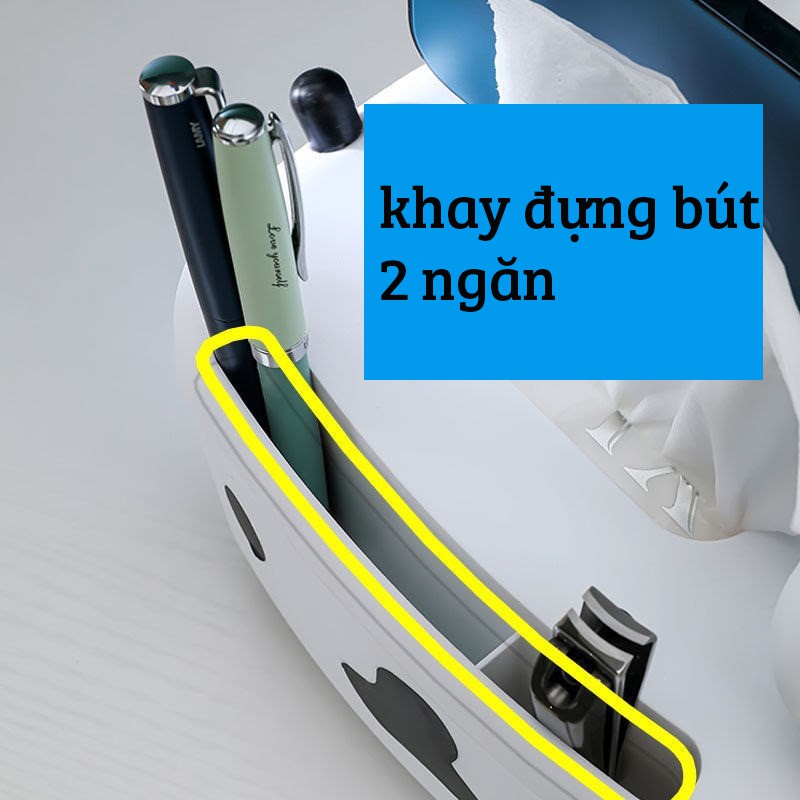 Hộp Đựng Giấy Ăn Khăn Giấy Dễ Thương Kiêm Lọ Đựng Tăm Bò Sữa Decor Bàn Ăn Nhà Bếp