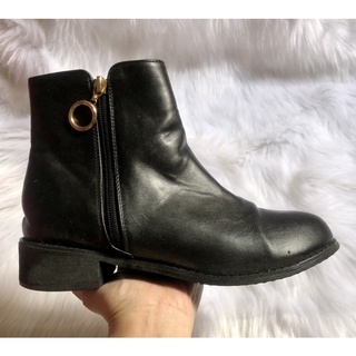 💚👢 (Giày si nữ hiệu vintage- secondhand) Giày bốt da nữ hiệu Nhật•