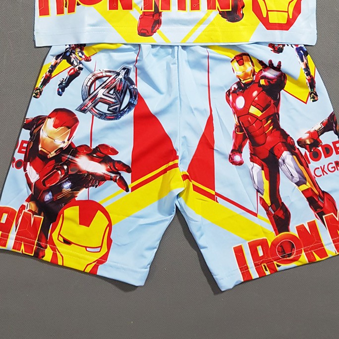 Bộ thun cotton Thái lạnh in hoạt hình người sắt ironman