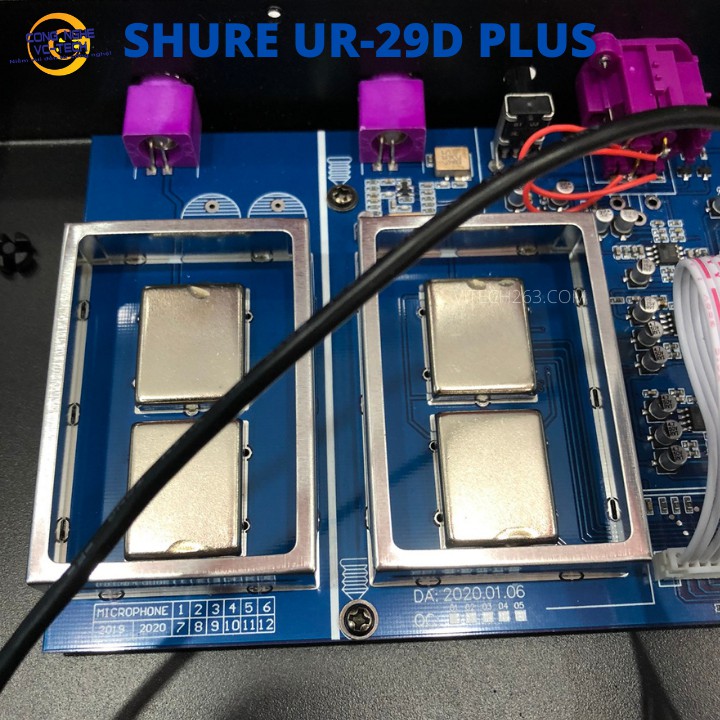MICRO KHÔNG DÂY CAO CẤP SHURE UR-29D PLUS-MAIN XỊN,4 HỘP SÓNG TO-BẢO HÀNH 12 THÁNG