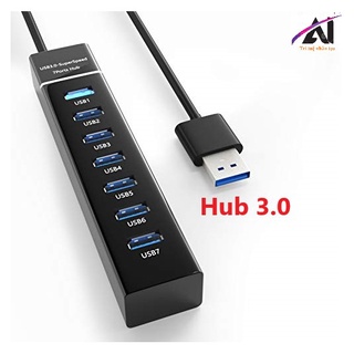 Bộ chia usb 3.0, hub usb 7 port tốc độ cao 3.0 tương thích hệ điều hành windows, mac linux và máy game ps