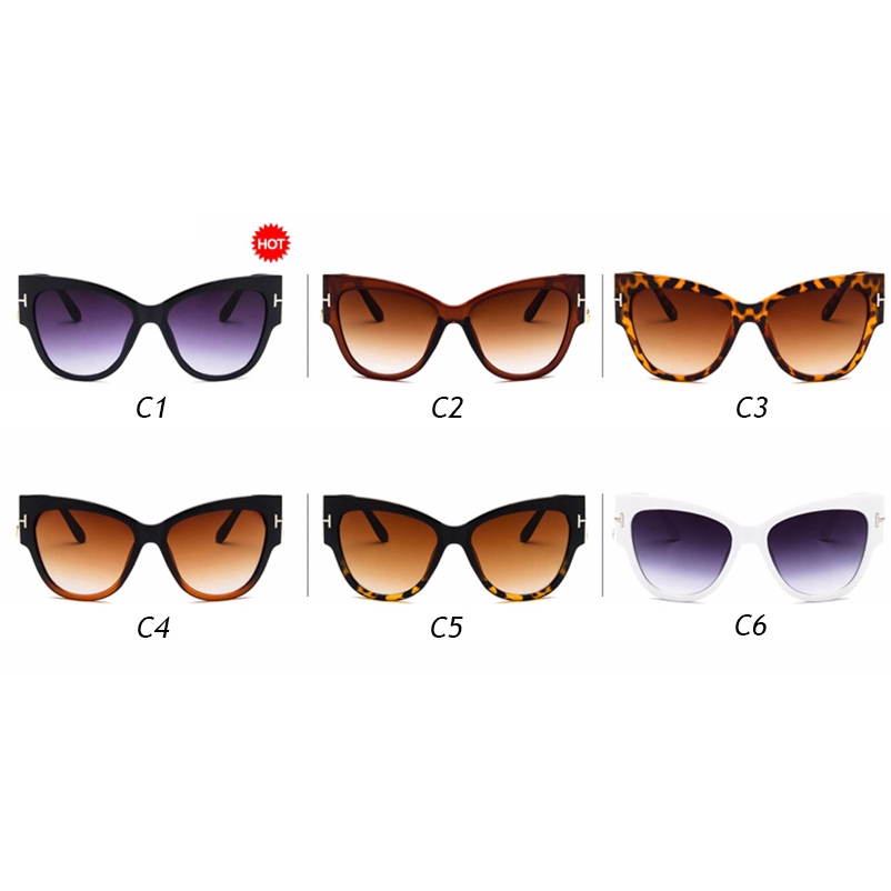 Kính mát gọng mắt mèo bằng nhựa chống tia UV phong cách thời trang retro