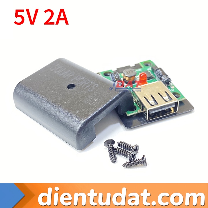 Bộ Mạch Hạ Ổn Áp Pin Mặt Trời 5V 2A - Cổng USB