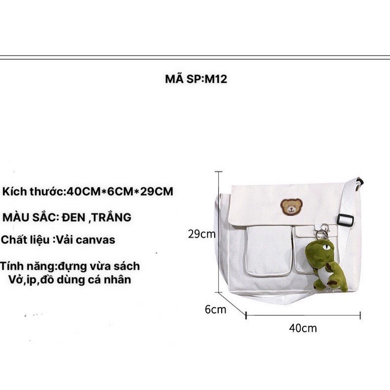 Túi tote Đeo Chéo  vải đeo chéo Nam nữ đi học đi chơi phong cách unisex đẹp giá rẻ