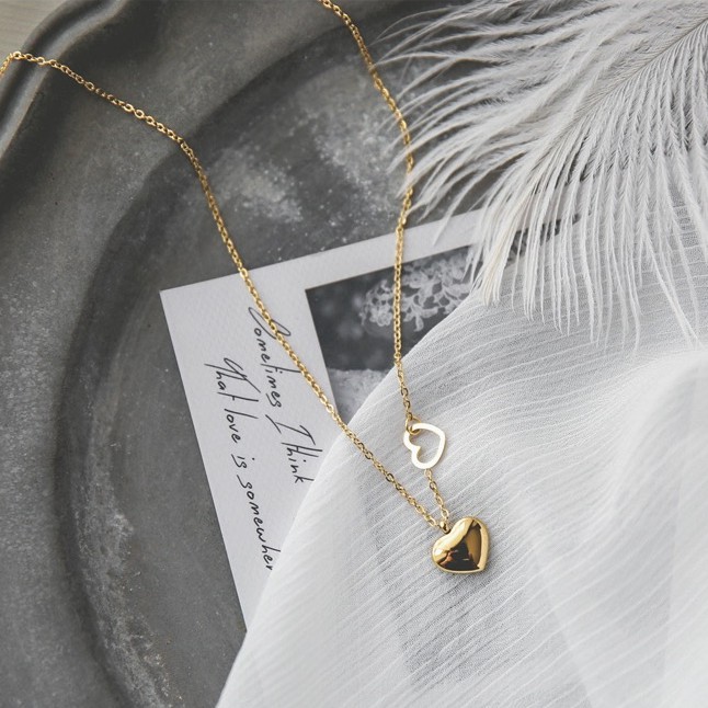 Dây Chuyền Mạ Vàng Hồng 18K Mặt Hình Đồng Xu May Mắn Thời Gian Cổ Điển Cao Cấp