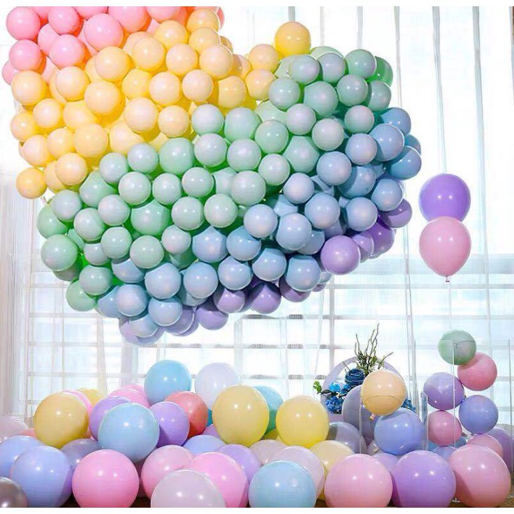 Bịch 100 quả bóng bay Macaron 25Cm màu Pastel trang trí lễ tiệc, bóng bay Pastel