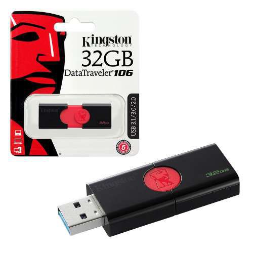 USB Kingston DataTraveler DT106 32GB / USB 3.0 (DT106/32GB) - Hãng phân phối chính thức tặng đèn LED USB