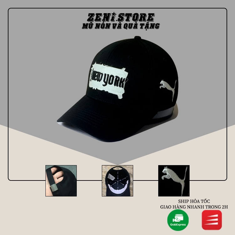 Mũ lưỡi trai, Nón kết xuất khẩu chữ “New York” thêu logo nổi Siêu HOT Freeship, Full Hộp