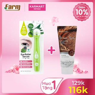 Bút lăn mắt lô hội và collagen tươi Baby Bright + Tặng SRM Gạo 3W