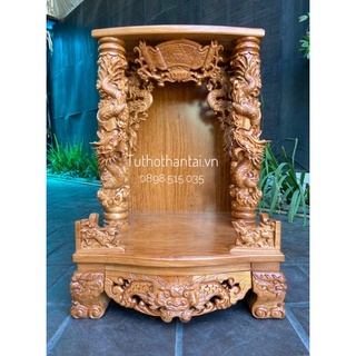 Bàn thờ thần tài ông địa Rồng Mây gỗ Gõ Đỏ 60 x 60 x 88cm ( Hàng loại 1 )