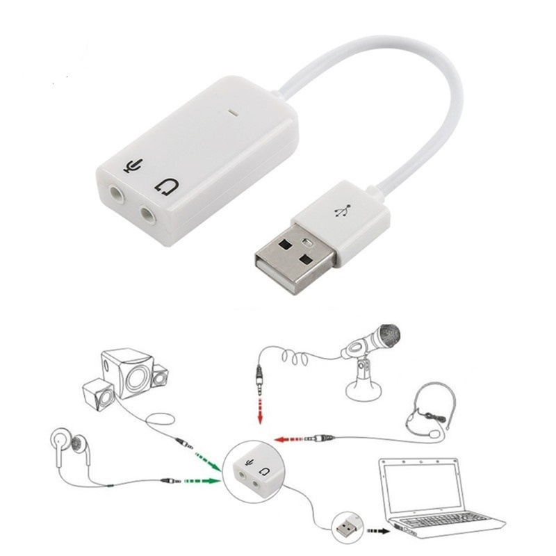 Bộ chuyển đổi âm thanh tai nghe 2 trong một với 3 cổng USB 2.0 sang cổng 3.5mm thẻ âm thanh nổi 3D
