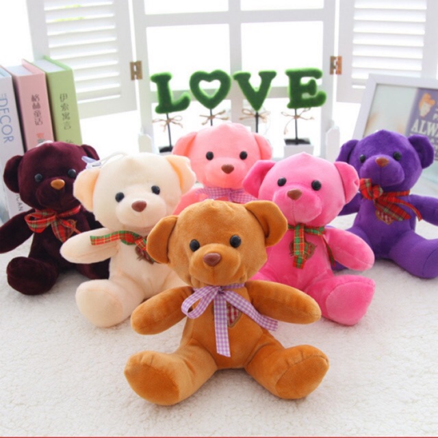 Gấu bông thú nhồi bông Kiểu Gấu Teddy Khổ 23 cm  PLtoys