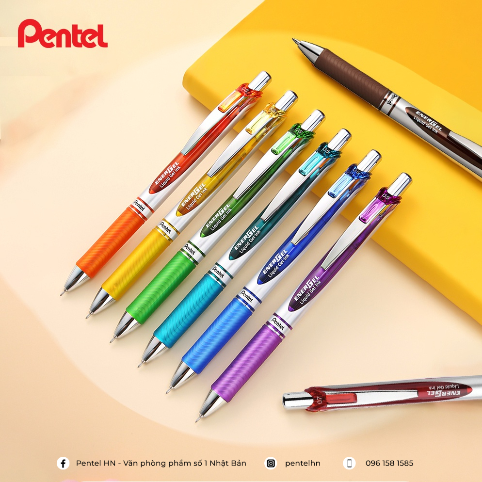 Bút Ký Pentel EnerGel BL77 | Ngòi 0.7mm Với 12 Màu Mực Sống Động | Công Nghệ Mực Pentel Siêu Nhanh Khô | Không Tắc Mực |