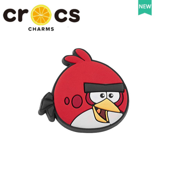 Phụ Kiện Khóa Giày Crocs Họa Tiết Hoa Và Chim Giận Dữ Hoạt Hình Thời Trang