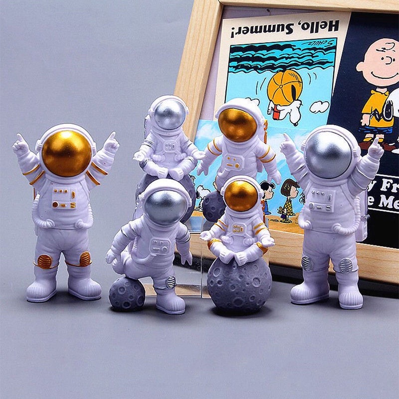 Set phi hành gia, mô hình astronaut du hành vũ trụ cao cấp trang trí bàn làm việc