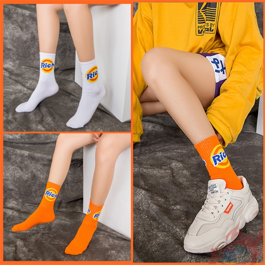 ❀ Tất Giàu ❀ 1 Đôi Tất Ngắn Unisex Phong Cách Hip Hop Đường Phố