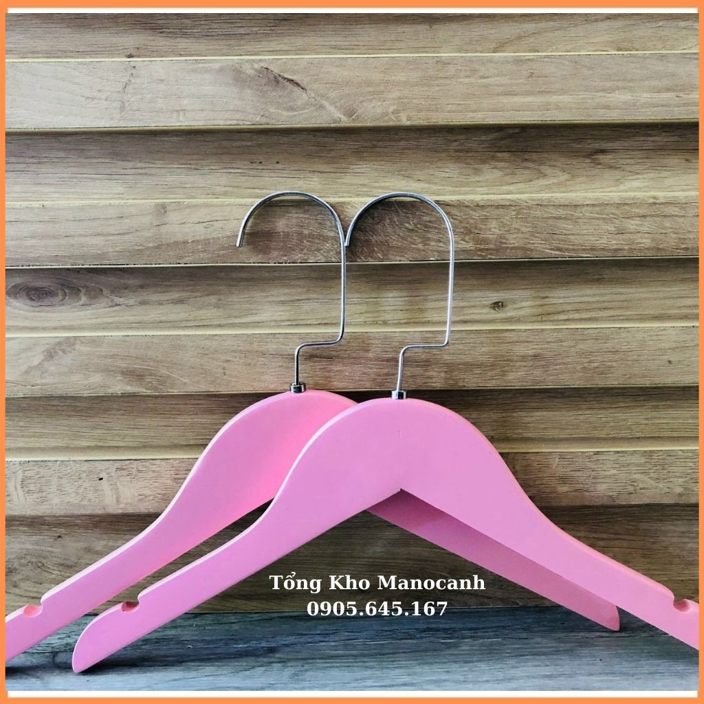 Móc Áo Gỗ Hồng Trẻ Em Dễ Thương