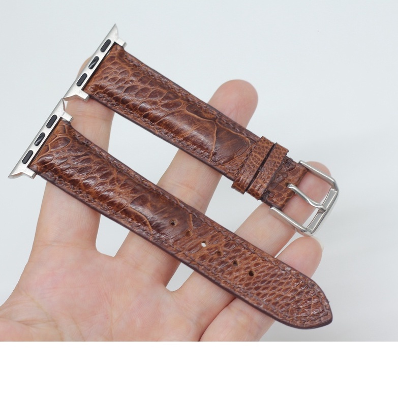 Dây Đeo APPLE WATCH Da Đà Điểu Khóa Kim,Dây Thay Thế Apple Watch Series 2,3,4,5,6,7,SE Mặt 38/45mm,Sản Phẩm Kèm Phụ Kiện