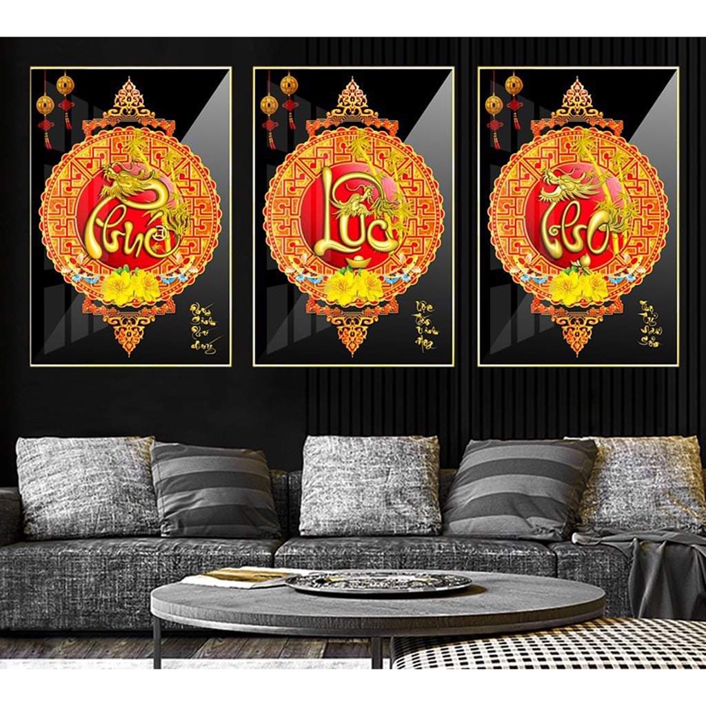 Tranh Tráng Gương 3D Cao Cấp - Tranh Treo Tường Phúc Lộc Thọ 6