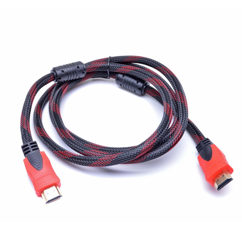 Dây Cáp HDMI dài 1,5m bọc lưới đen vạch đỏ truyền dễ dàng các tín hiệu hình ảnh, âm thanh chất lượng cao - PK02HDMI1,5