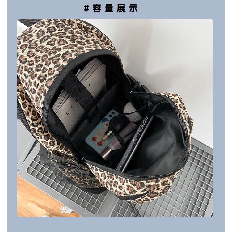 Balo nam nữ unisex da báo nhiều ngăn ba lô đi học, du lịch cá tính trend trẻ trung học sinh viên