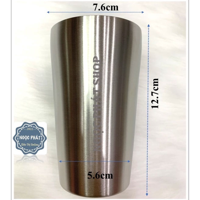 LY/ CỐC 'CAO' INOX 304, GIỮ NHIỆT_ 350ML, 2 LỚP DÀY, KIỂU DÁNG ĐẸP, KHÔNG LO RƠI VỠ