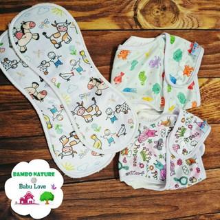 COMBO 2 BỘ BỈM VẢI CHỐNG HĂM BAMBO NATURE BABU LOVE (GỒM 2 QUẦN 4 LÓT) SIZE M, L