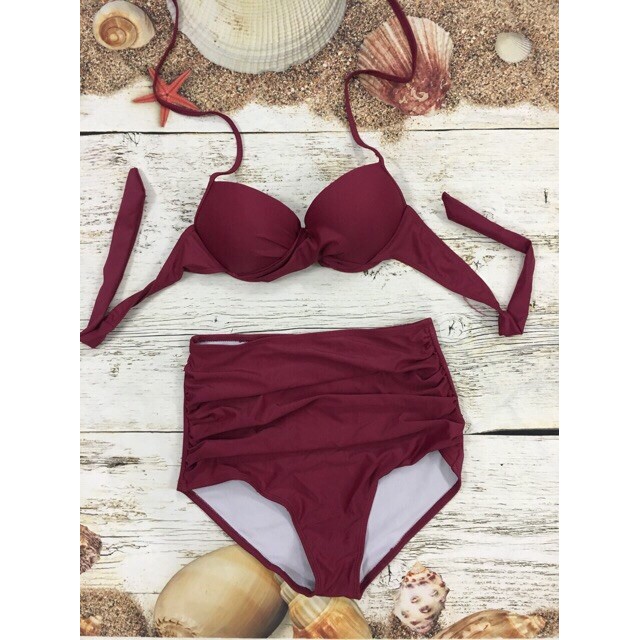 Set bikini gọng nâng ngực quần nhúng cạp cao che bụng EVA SHOP GTQN | WebRaoVat - webraovat.net.vn