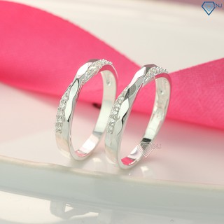 Nhẫn cặp bạc thật, nhẫn cặp đôi tình nhân khắc tên ND0416 - Trang Sức Bạc