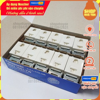 10 ổ cắm panasonic 2 cực có màn che full color wnv 1081-7w chính hãng