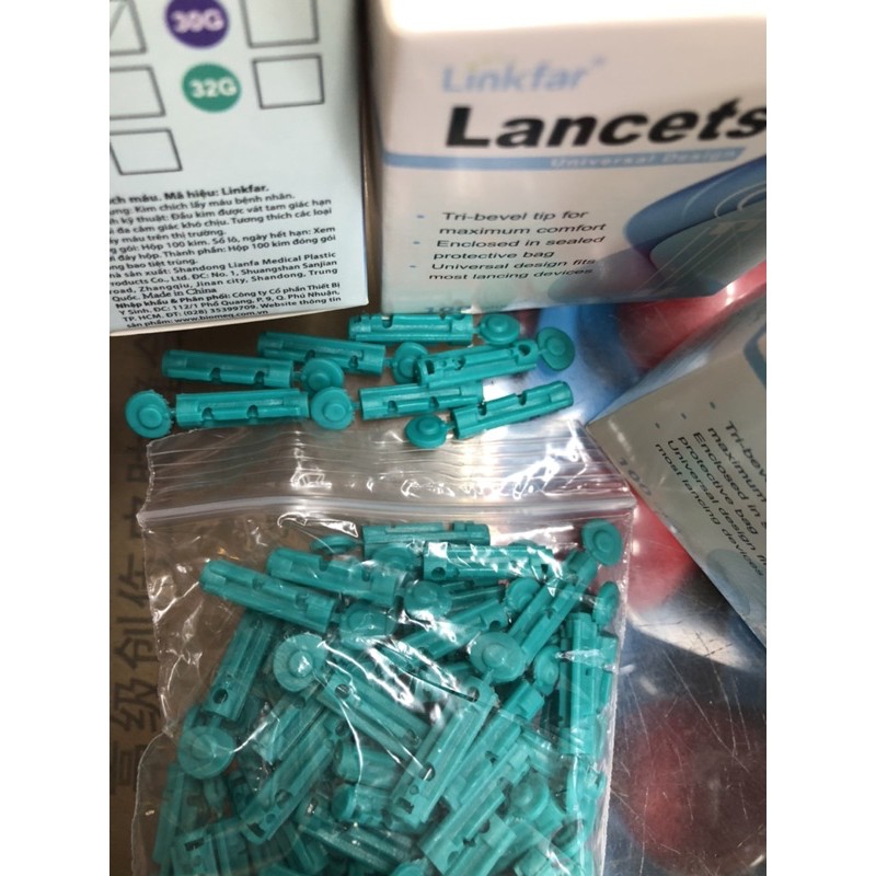 ❤️ Hộp 100 KIM CHÍCH MÁU, KIM LẤY MÁU ĐẦU TRÒN CHO MÁY ĐO ĐƯỜNG HUYẾT TIỂU ĐƯỜNG Blood Lancets