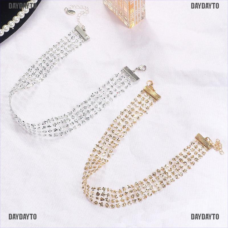 Vòng cổ choker đính kim sa thời trang gợi cảm cho nữ
